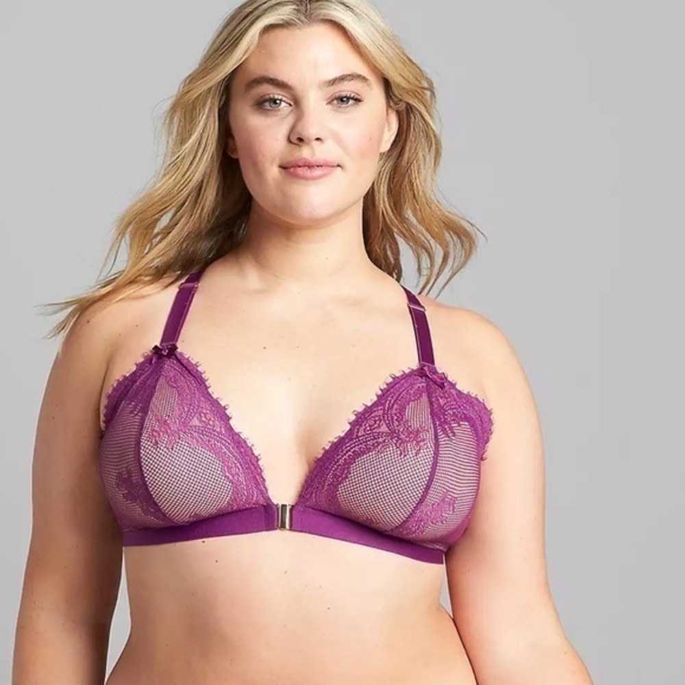 Lane Bryant Lace Triangle Front-Close Unlined No-Wire Bra - Picture 5 of 7